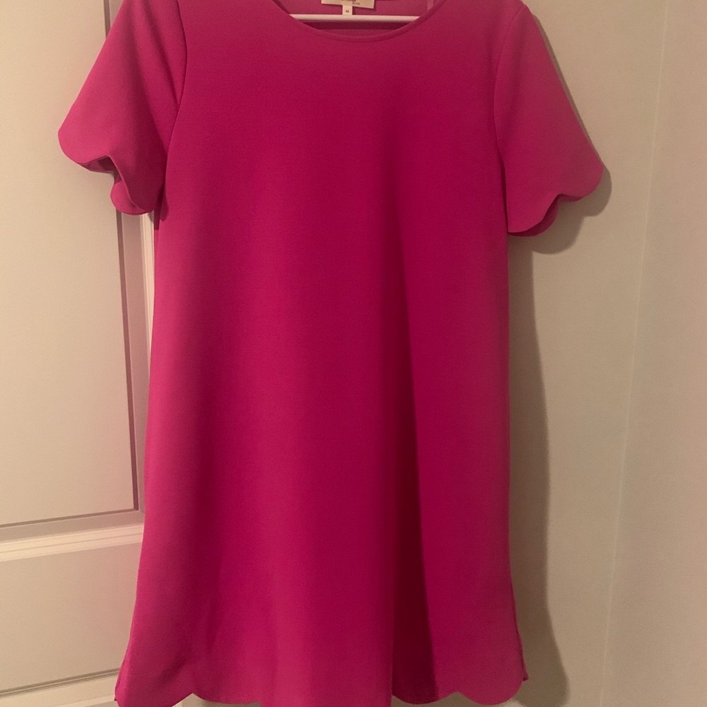 Pink Scalloped Hem Dress